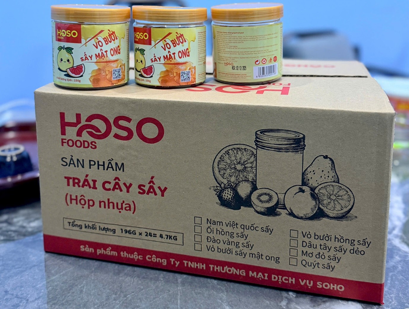 VỎ BƯỞI SẤY MẬT ONG