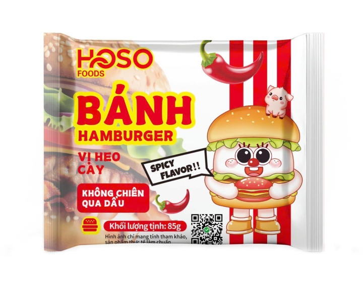 BÁNH HAMBURGER VỊ HEO CAY